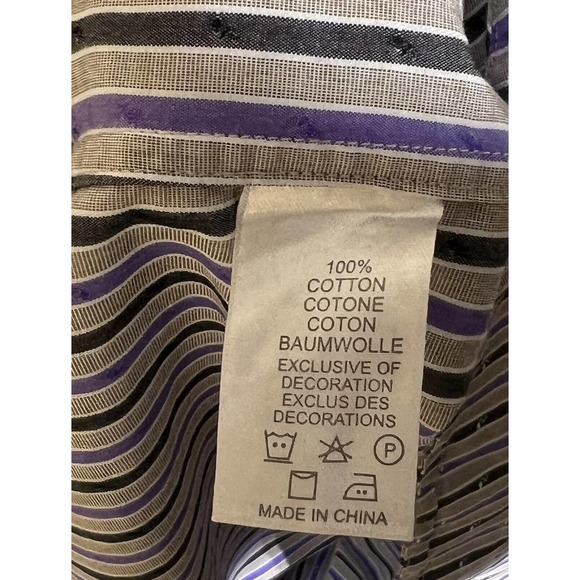 Robert Graham Long Sleeve Button Up Shirt Mens Size 16 - 41 Striped Stripes - Picture 4 of 12